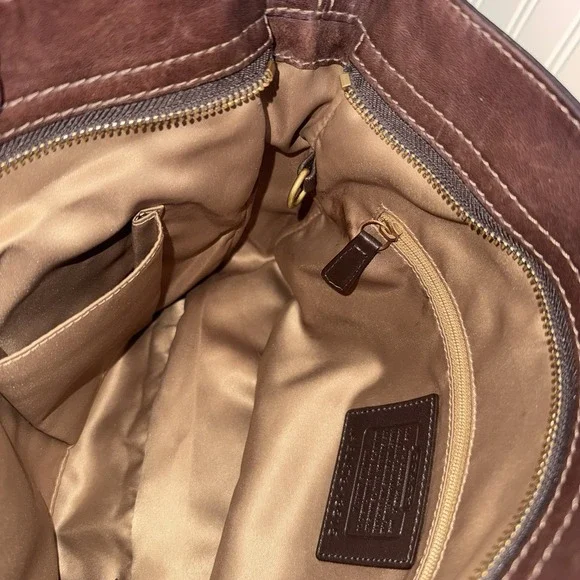 COACH Zoe Patchwork Brown Leather Hobo Shoulder Bag Handbag Purse Y2K